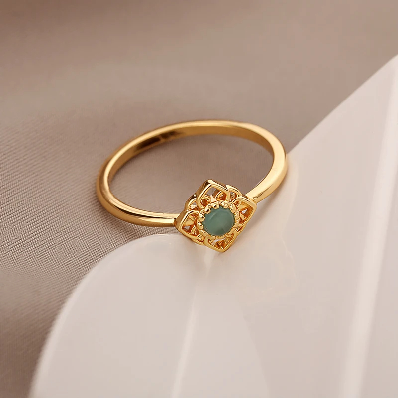 Кольцо с цветком лотоса из нер – обзор и цена Turquoise Stone Ring