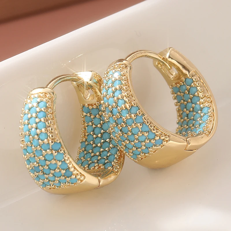 Модные серьги-кольца с бирюзов – обзор и цена Turquoise Stone Ring