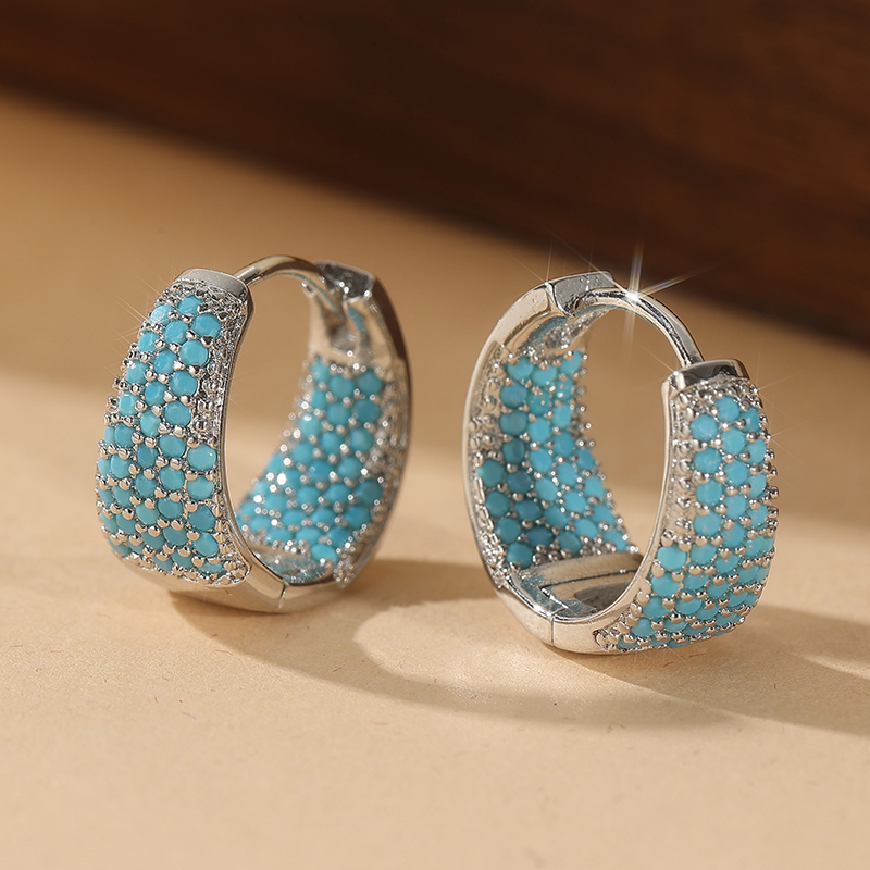 Модные серьги-кольца с бирюзов – обзор и цена Turquoise Stone Ring