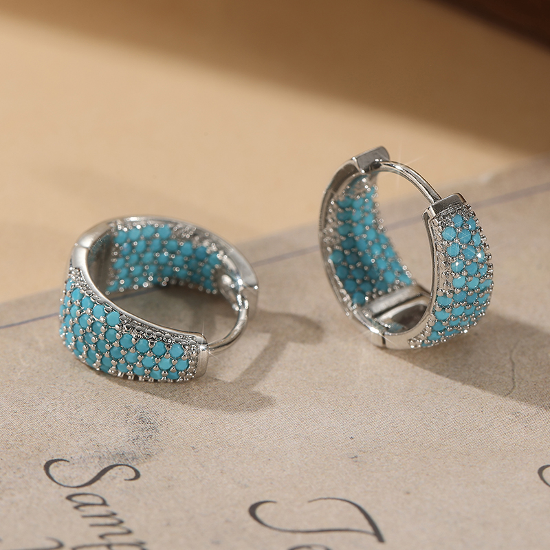 Модные серьги-кольца с бирюзов – обзор и цена Turquoise Stone Ring